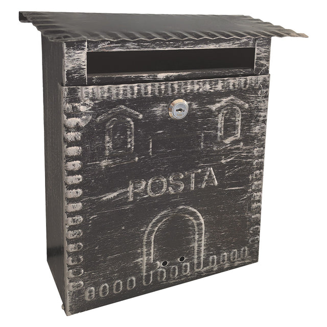 KASART CASSETTA POSTALE 'FRESIA' cm 26x10 x h 29 - argento\nero antico