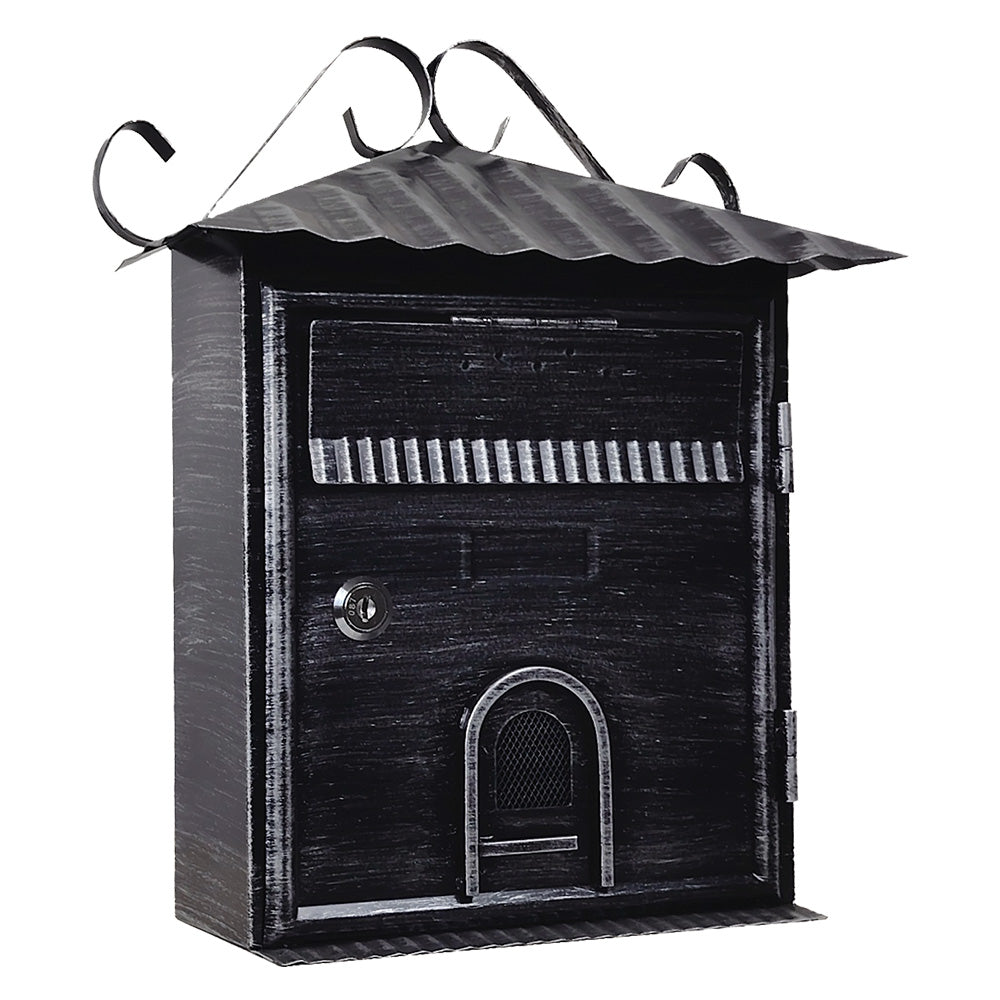 KASART CASSETTA POSTALE 'FIORDALISO' cm 30x10,5x h 36 - argento\nero antico
