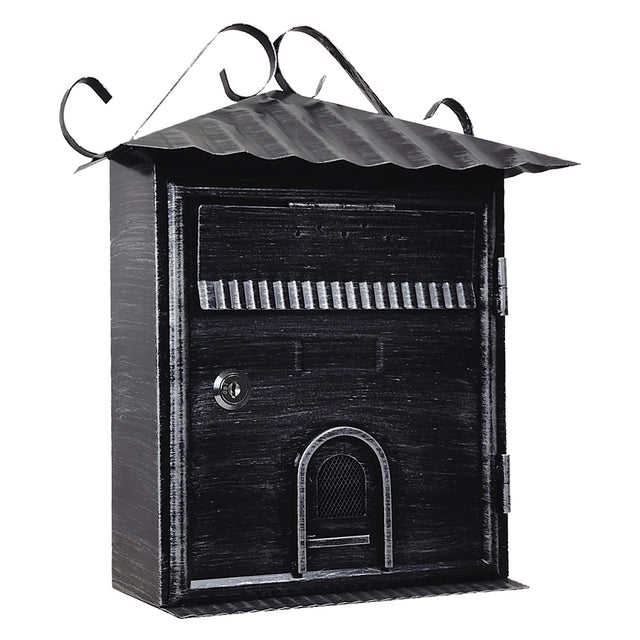 KASART CASSETTA POSTALE 'FIORDALISO' cm 30x10,5x h 36 - argento\nero antico