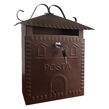 KASART CASSETTA POSTALE 'IRIS' cm 36x9x h 32 - rame antico