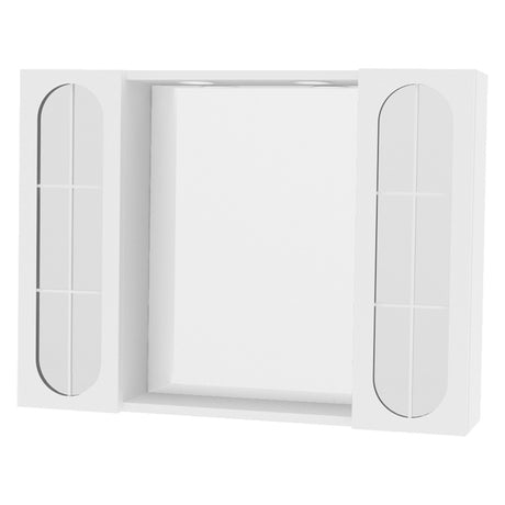 SAVINIDUE SPECCHIERA DA BAGNO PENSILE DOPPIO 'OLTEA' art. 940 led - laccata bianca