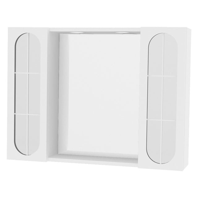 SAVINIDUE SPECCHIERA DA BAGNO PENSILE DOPPIO 'OLTEA' art. 940 led - laccata bianca