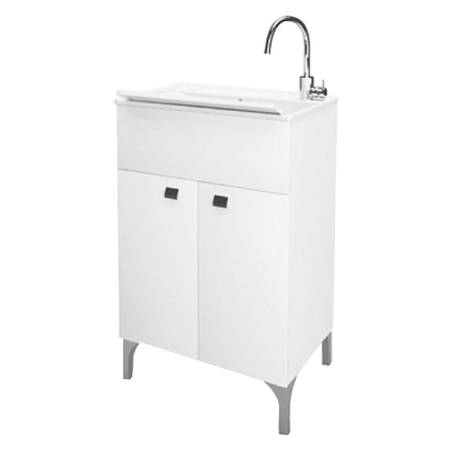 SAVINIDUE MOBILE LAVATOIO ANTA DOPPIA cm 50 x 50 x h.83 - bianco lucido