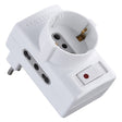 ELECTRALINE ADATTATORE TRIPLO CON PROTEZIONE SOVRACCARICO Spina 2P+T10A - art.70025
