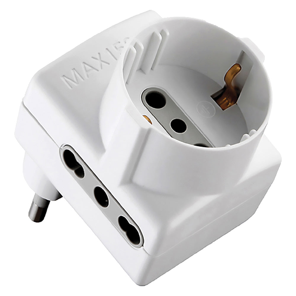 ELECTRALINE ADATTATORE TRIPLO 'SALVASPAZIO' Spina 2P+T16A - art.70066