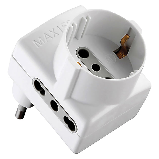 ELECTRALINE ADATTATORE TRIPLO 'SALVASPAZIO' Spina 2P+T16A - art.70066