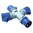 ELECTRALINE ADATTATORE INDUSTRIALE TRIPLO blu - art.80800