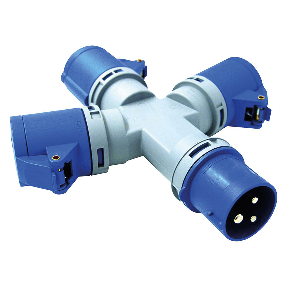 ELECTRALINE ADATTATORE INDUSTRIALE TRIPLO blu - art.80800