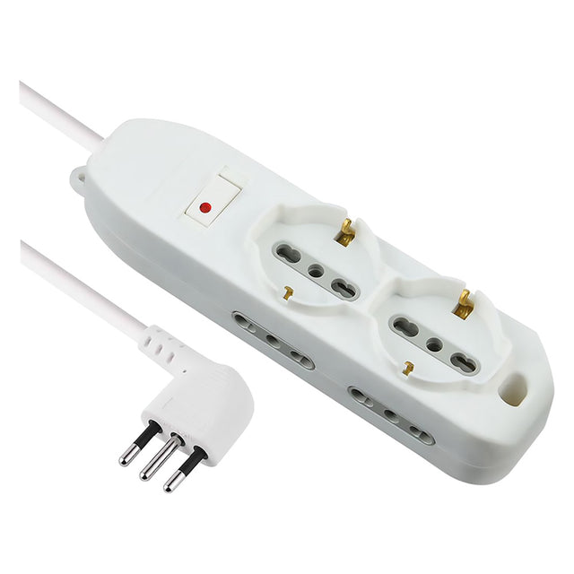 ELECTRALINE MULTIPRESA CON INTERRUTTORE 2 Schuko + 4 Bival.10/16A - 62047