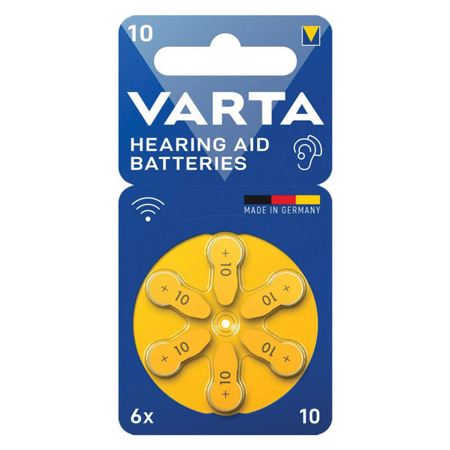 VARTA PILA PER APPARECCHI ACUSTICI '10' Pz 6 - 1,45 V