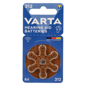 VARTA PILA PER APPARECCHI ACUSTICI '312' Pz 6 - 1,45 V
