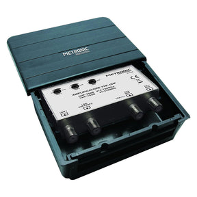 METRONIC AMPLIFICATORE ESTERNO - DIGITALE TERRESTRE 2 IN/2 OUT 2 ingres. UHF/VHF/UHF - 2 uscite TV