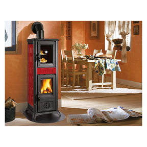 La Nordica Extraflame STUFA A LEGNA 'GEMMA FORNO' 7,2 kW - colore bordeaux