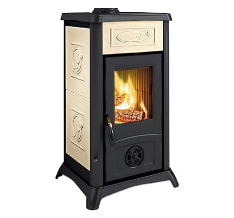 La Nordica Extraflame STUFA A LEGNA 'GEMMA 5.0 CERAMICA' 7 kW - colore liberty panna