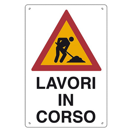 EUROSIGNALS CARTELLO 'LAVORI IN CORSO' cm 40 x 60