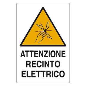 EUROSIGNALS CARTELLO 'ATTENZIONE RECINTO ELETTRICO' cm 20 x 30