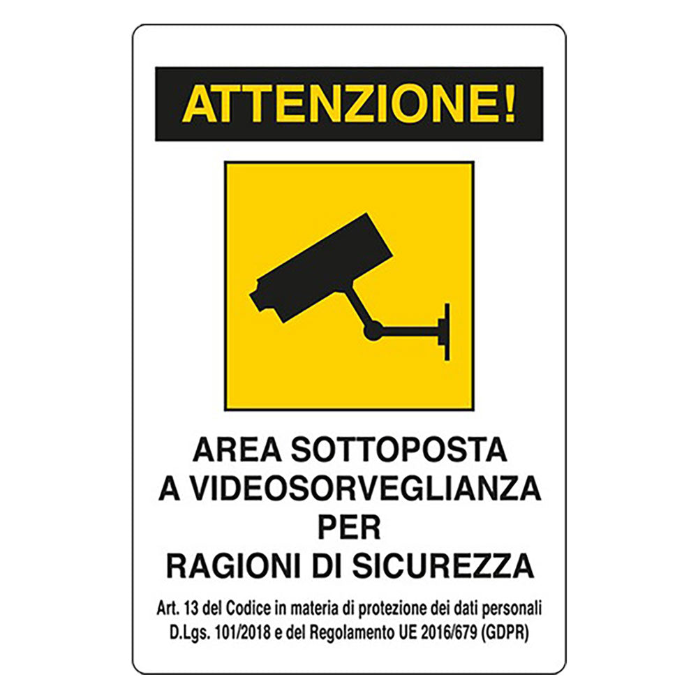 EUROSIGNALS CARTELLO 'VIDEOSORVEGLIANZA' cm 20 x 30