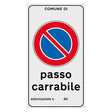 EUROSIGNALS CARTELLO 'PASSO CARRABILE' cm 45 x 25