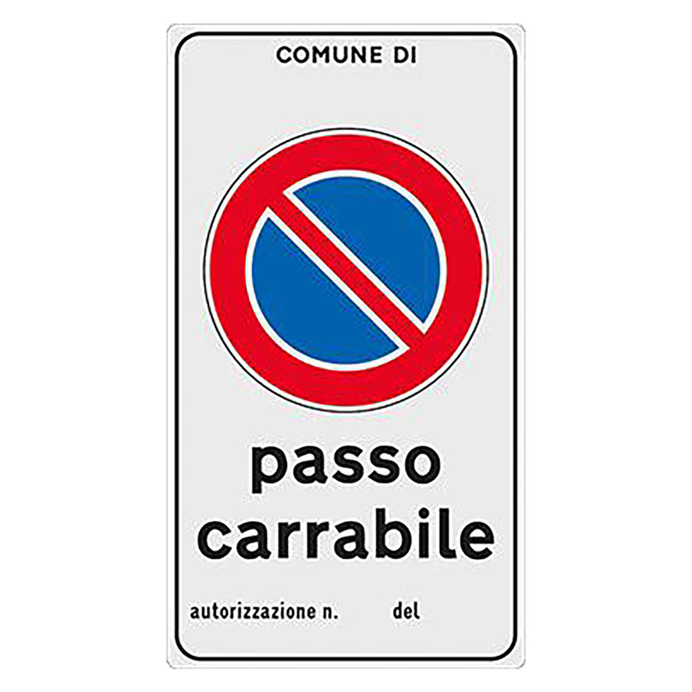EUROSIGNALS CARTELLO 'PASSO CARRABILE' cm 45 x 25