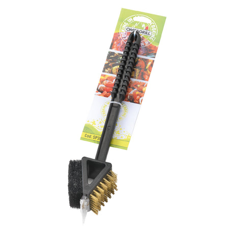 OMPAGRILL SPAZZOLA DOPPIA PER BARBECUE cm. 36 - fili color ottone