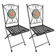 LIF COPPIA SEDIE DECORO MOSAICO 'ALICE' cm 38 x h.90