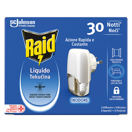 RAID ANTIZANZARE ELETTRICO AD EMANAZIONE con 1 ricarica liquida