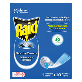 RAID ANTIZANZARE ELETTRICO A PIASTRINE 'BASE' con 10 ricariche
