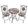 LIF SET TAVOLO MOSAICO DA ESTERNO 'ALLEGRIA' Øcm 60 x h.75 (tavolo) - cm 38 x 46-92 (sedie)