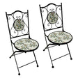 LIF COPPIA SEDIE PER TAVOLO MOSAICO 'FLORA' cm 38 x h. 46 - 92