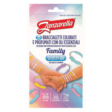 ZANZARELLA BRACCIALETTO ANTI ZANZARA 'FAMILY' cf. 25 pezzi