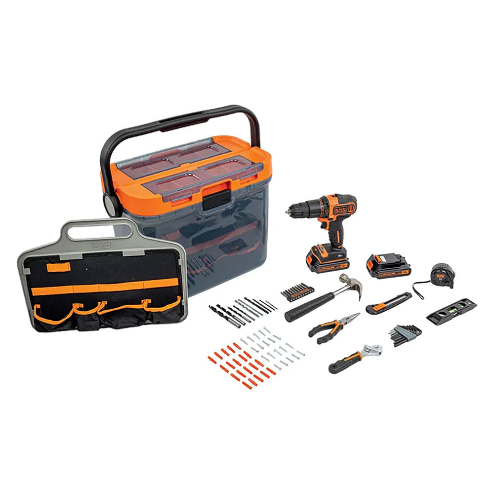 BLACK DECKER TRAPANO AVVITATORE A BATTERIA CON PERCUSSIONE 'BCKSB04-QW' 18V - x2 1,5 Ah Litio