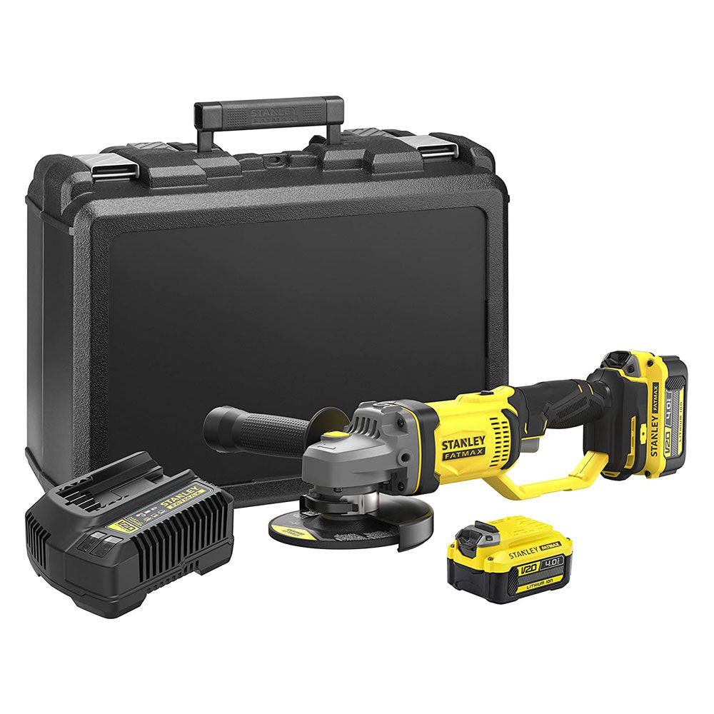 STANLEYFATMAX SMERIGLIATRICE ANGOLARE A BATTERIA 'SFMCG400M2K-QW' 18V - 4,0 ah Litio Ødisco 125 mm