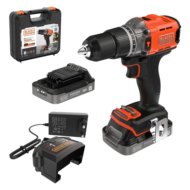 BLACK DECKER TRAPANO AVVITATORE A BATTERIA CON PERCUSSIONE 'BCD383D XK-QW'