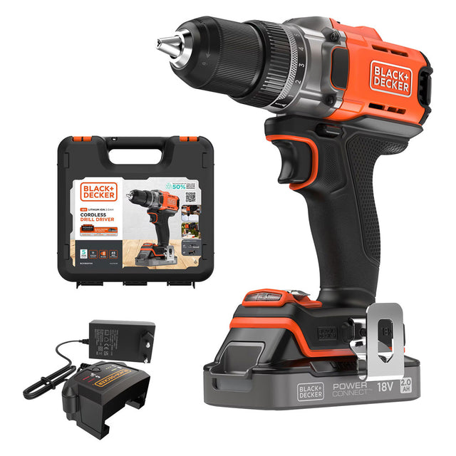 BLACK DECKER TRAPANO AVVITATORE A BATTERIA 'BCD382D1XK-QW' 18V - 2,0 ah Litio