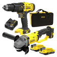 STANLEYFATMAX TRAPANO+SMERIGLIATRICE A BATTERIA 'SFMCK471D2S-QW' kit 2 pezzi