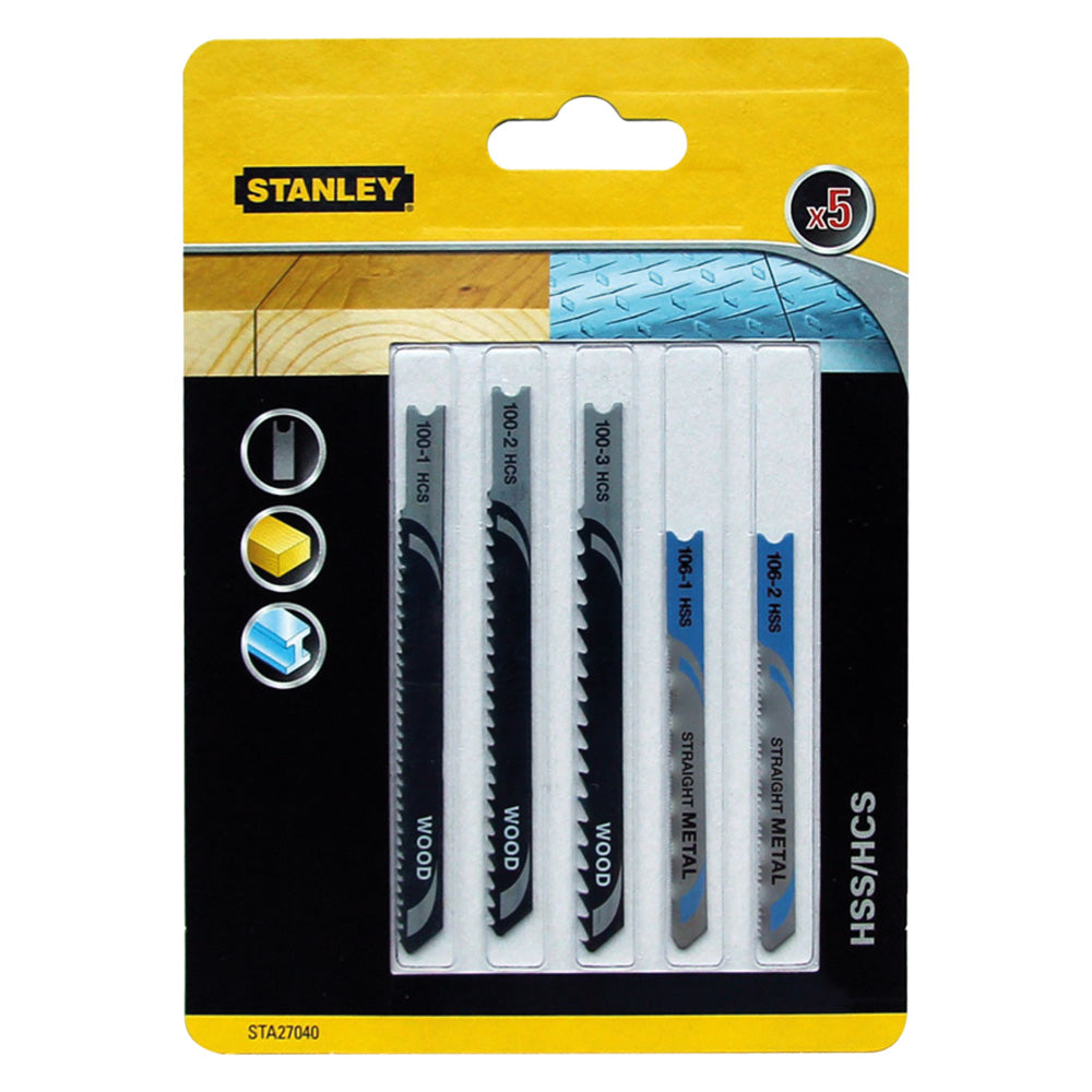 STANLEY LAMA PER SEGHETTO ALTERNATIVO SET MISTO HCS (3 pz) + HSS (2 pz) - blister
