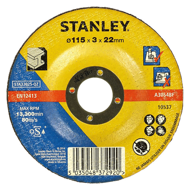 STANLEY MOLA ABRASIVA PER FERRO 'STA32025-QZ' Ø115 x 3,2