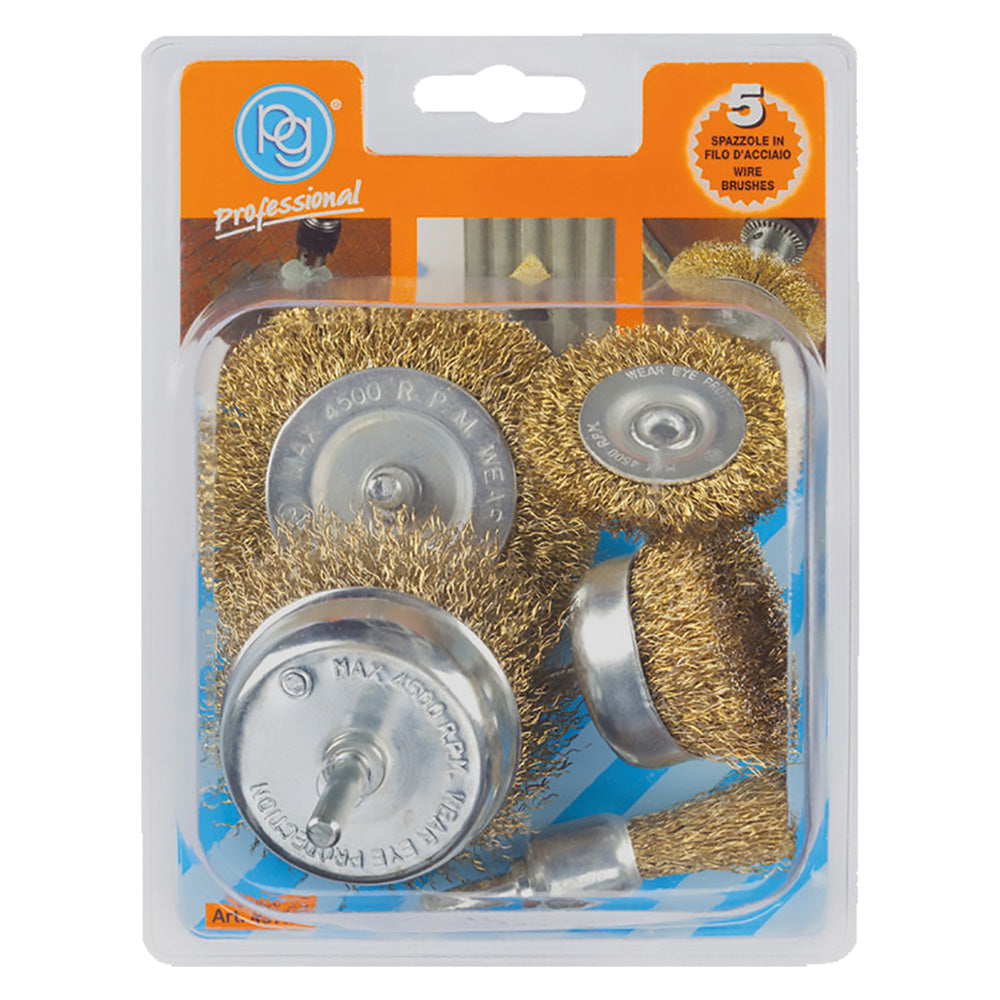 PG SET SPAZZOLE PER TRAPANO set 5 pezzi
