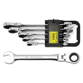 MUNDIAL SERIE CHIAVI COMBINATE A CRICCHETTO SNODATE 5 pezzi