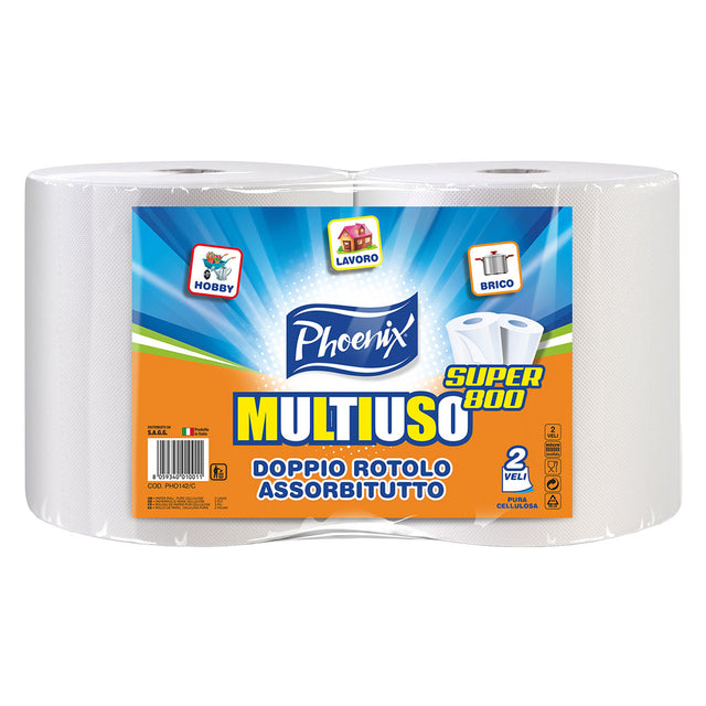 MADE IN ITALY BOBINA CARTA 'PHOENIX MULTIUSO SUPER 800' kg 0,7 a rotolo circa (prezzo singolo rotolo)