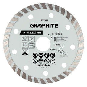 GRAPHITE DISCO DIAMANTATO ø 115 mm - foro 22,2 mm