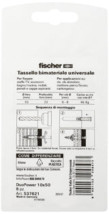 fischer 537621 - DuoPower 10x50 K Tassello fischer