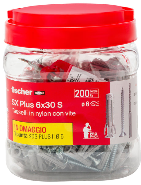 fischer 570206 - SX Plus 6x30 S Barattolo 200pz fischer