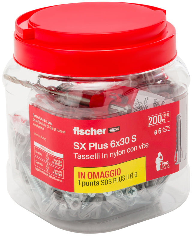 fischer 570206 - SX Plus 6x30 S Barattolo 200pz fischer