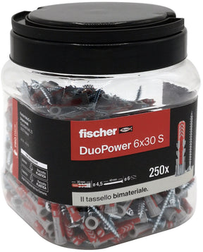 fischer 572885 - DuoPower 6x30 S Barattolo 250p fischer