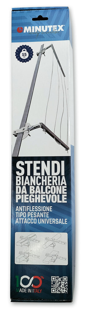 Stendi biancheria da balcone pieghevole Minutex antiflessione tipo pesante