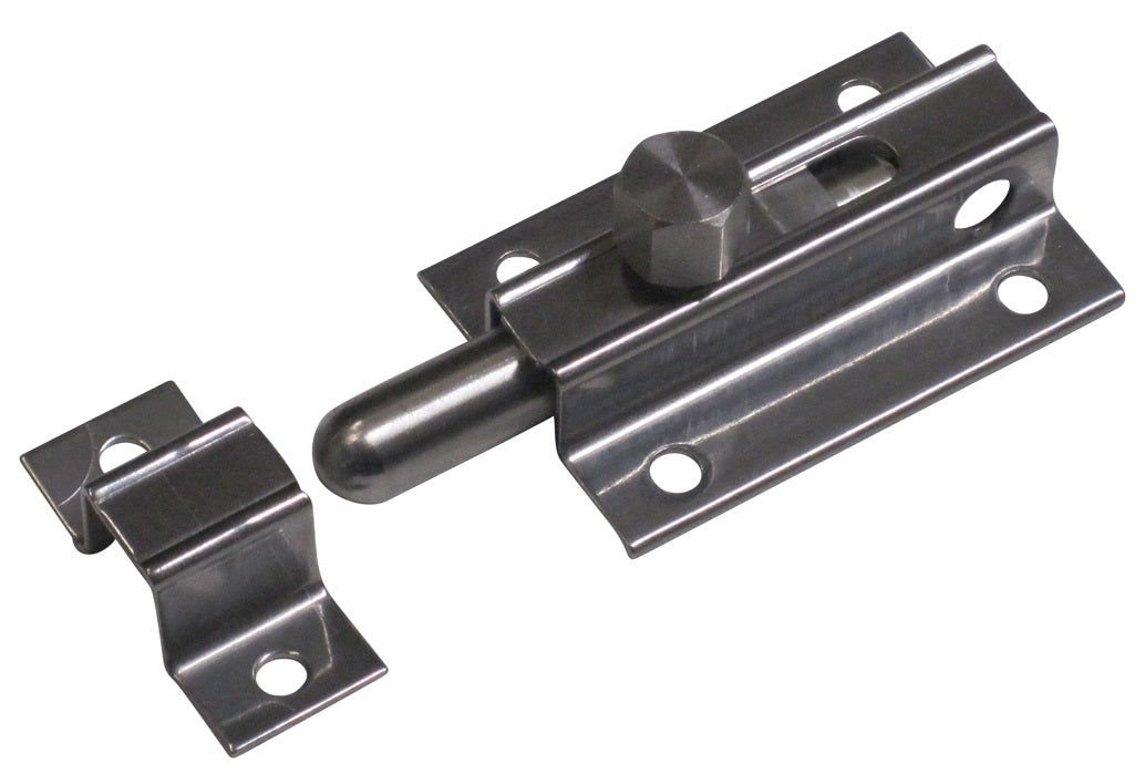 Catenaccio porta trasversale mignon MINUTEX in acciaio inox con pomello rotondo