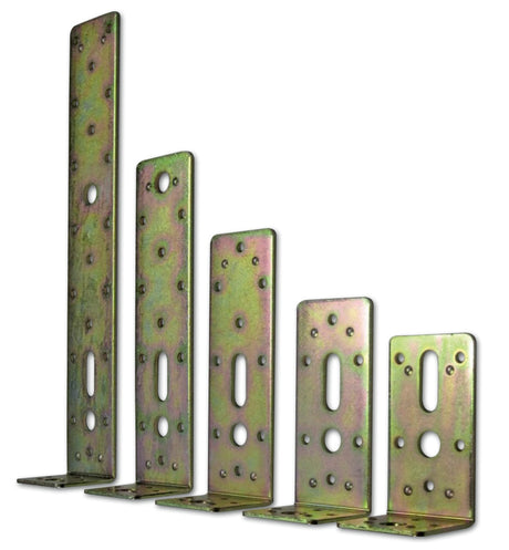 Set di angolari asimmetrici con asola Minutex in acciaio zincato
