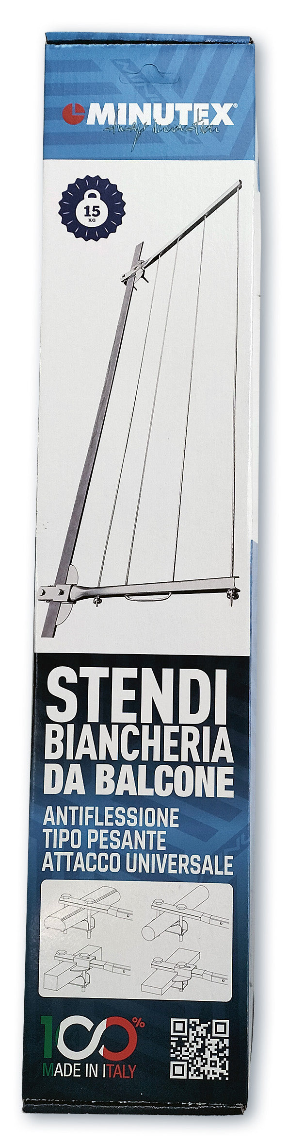 MINUTEX 712INOXCDY - STENDIPANNI DA BALCONE CON CAVETTO T.PESANTE INOX CF CP 1 MINUTEX