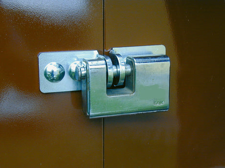 Portalucchetto universale in acciaio zincato MINUTEX installato su superficie marrone.